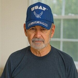 USAF Veteran Baseball Cap Blue Adjustable Air Force Logo Military Honor Hat